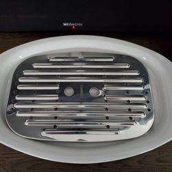  Vintage Corning Ware Cornflower Turkey Platter And Metal Insert, Like New