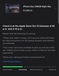 iPhone Duo 256GB Night Sky available October 23