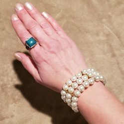 Faux Pearl Wrap Bracelet 