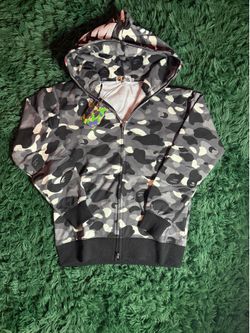 Black and grey and white bape Hoodie