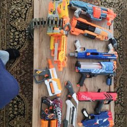 Box Of Nerf Guns And Assortment 