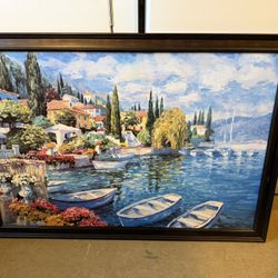 Homegoods Nautical Painting  39x21 Plastic Frame
