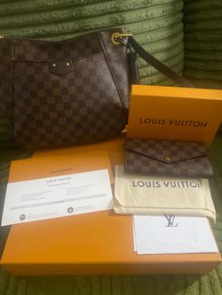 LOUIS VUITTON lv south bank besace purse Lv Sara wallet Damier ebene