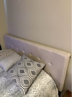 Fabric grey/cream headboard