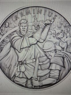Legendary warriors Arminus 1oz silver coin round.