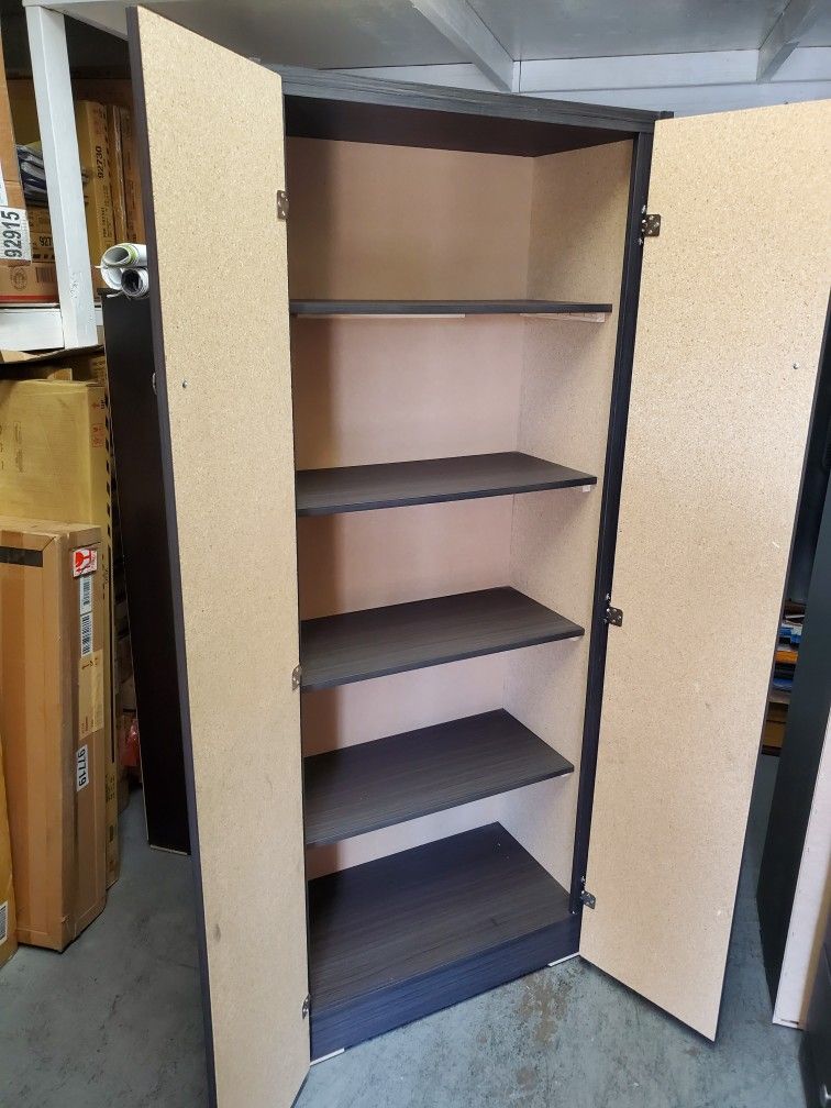 New Tall Grey 2 Door Storage Shelving Pantry Closet Cabinet Available In Other Colors