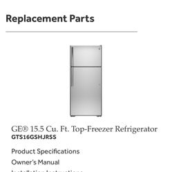 Refrigerator/ Fridge GE 15.5 CU
