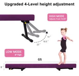 Purple Adjustable 6 Foot Balance Beam
