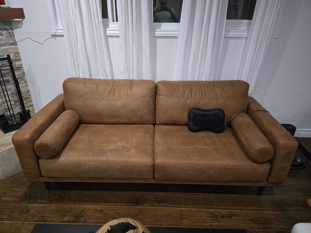  Leather Couch Brown ASHLEYS FURNITURE 