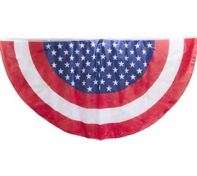 July 4th American Flag Banner Bunting Half Fan Patriotic Porch Garland Decoration 8 x 4 Feet, by Iconikal