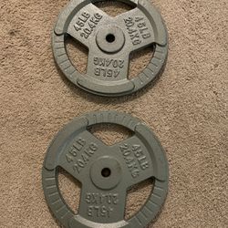 Olympic Grip Weight Plates - Pair of 45s - Total 90 Pounds 