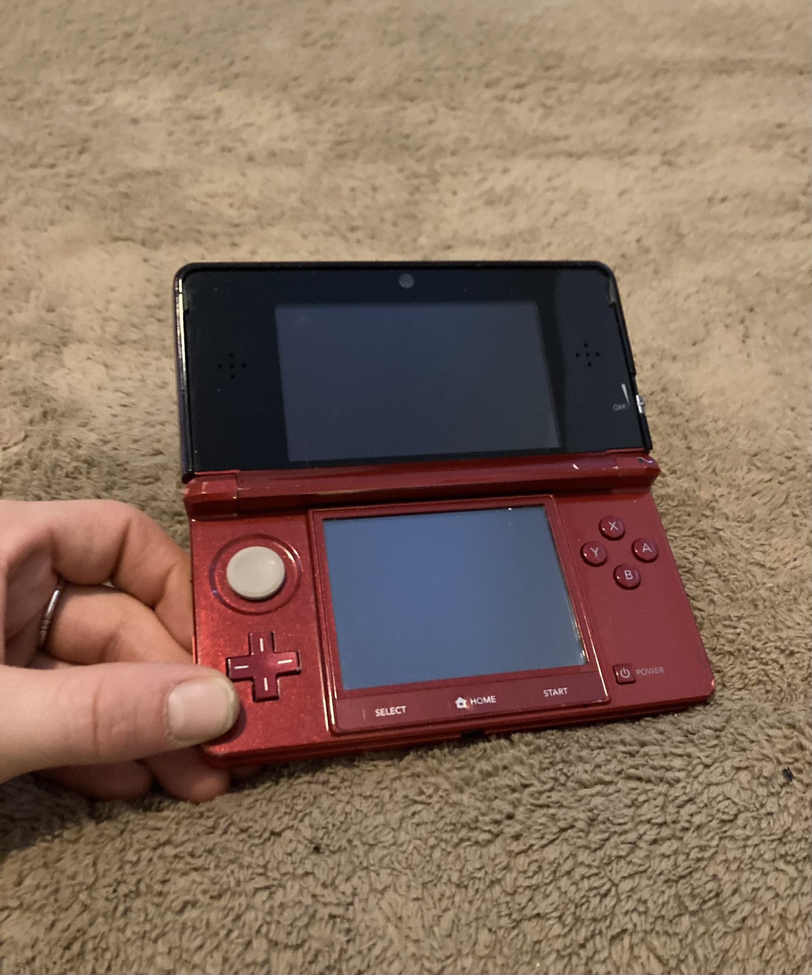 Nintendo 3DS Flame Red With Charger Offers Welcome