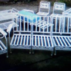 Wrought Iron Patio/ Poolside Furniture  1940's