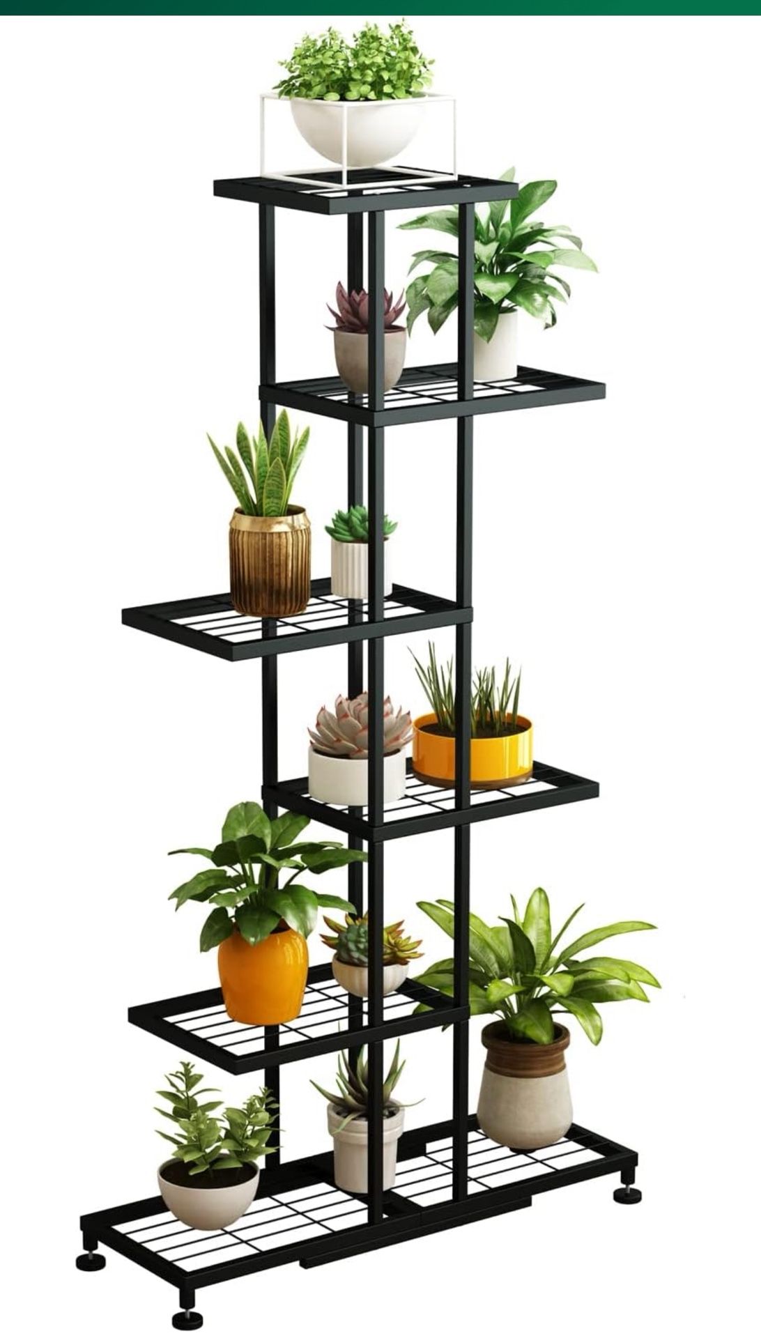 Metal Plant Stand, 6 Tier 12 Potted