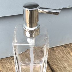Rectangular Shaped Clear Glass Soap Dispenser