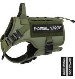 PETNANNY Tactical Dog Harness - Service Dog Harness Emotional Support Dog Vest for Medium Large Dogs, No Pull ESA Dog Vest with Hook & Loop, Working M