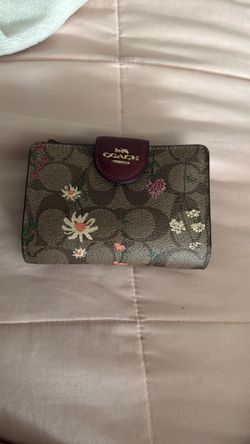 Coach Signature Floral Print Bifold Wallet