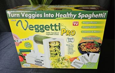 Veggetti Pro Vegetable Tabletop Slicer, 3 Stainless-steel Blades “As Seen on TV"