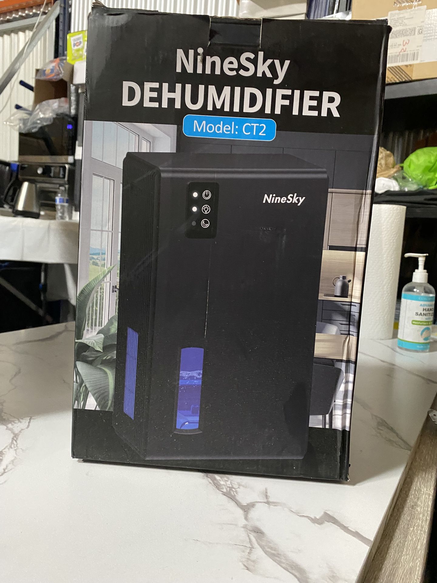 NineSky Dehumidifier for Home, 70 OZ Water Tank, 800 sq.ft Dehumidifier for Bedroom,Basement,Bathroom with Auto Shut Off, Sleep Mode,5 Colors LED Ligh