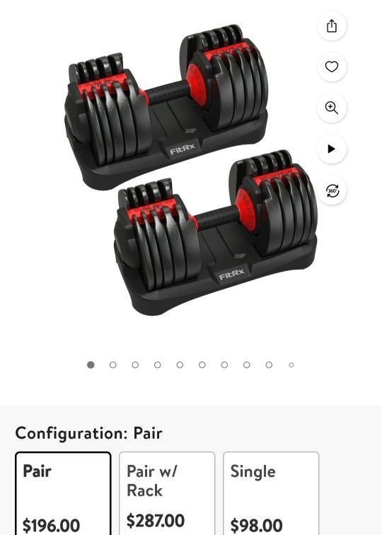 FitRX Smartbell Dumbbells 2 Pair