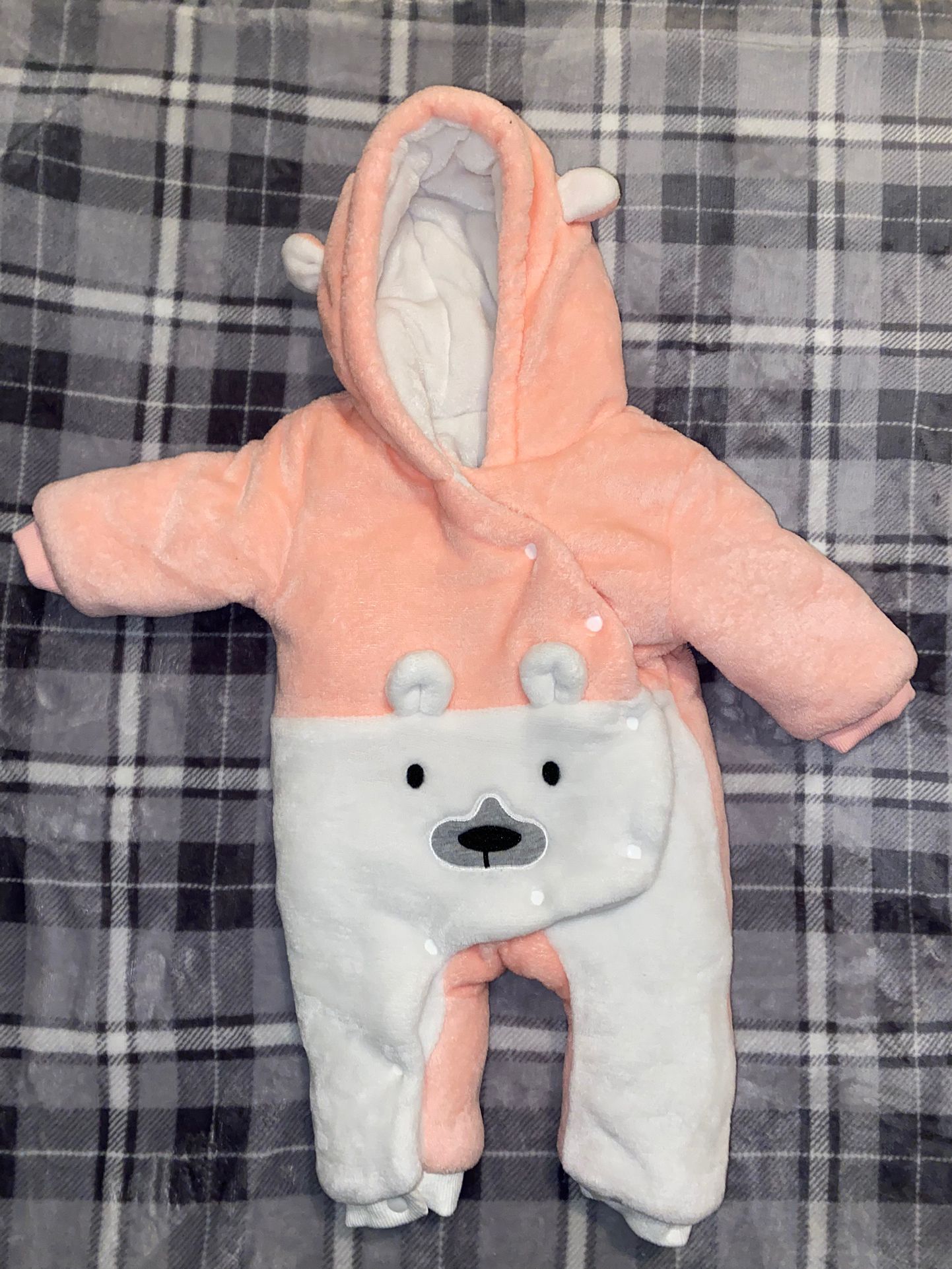 Fairy Baby Newborn Baby Snowsuit Bear Onesie Romper Winter Warm Coat Infant Fleece Footie Jumpsuit for Girls Boys 0-18M