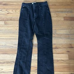Size 4 Black denim jeans with frayed hem from Abercrombie 