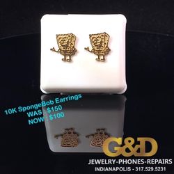 10K SpongeBob Earrings