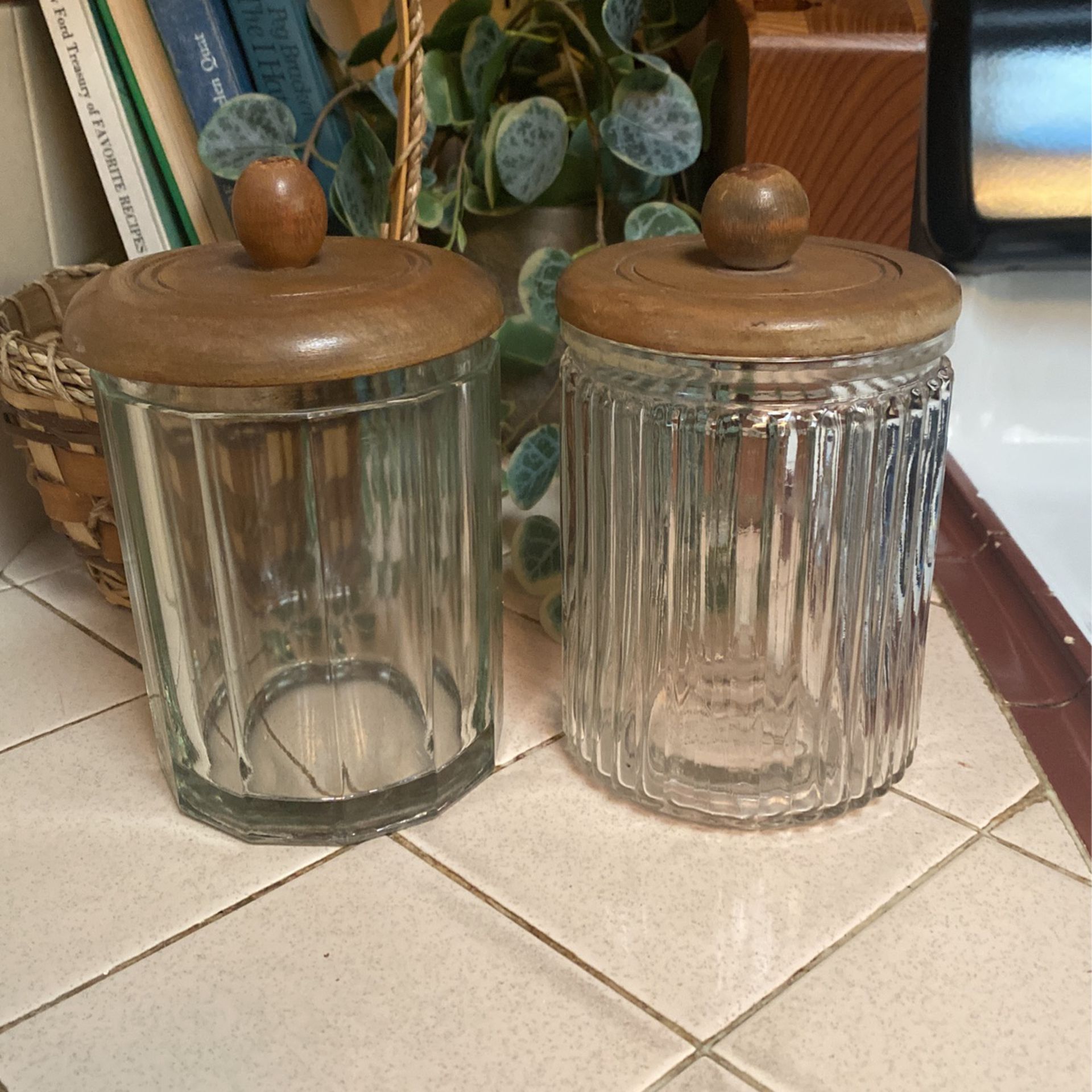 Two Vintage Jars With Lids