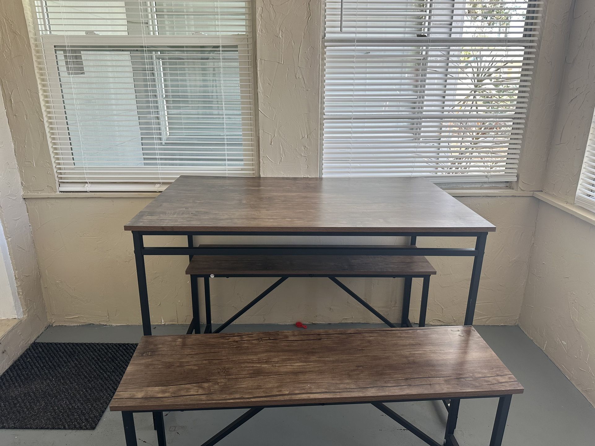 Table And Two Benches