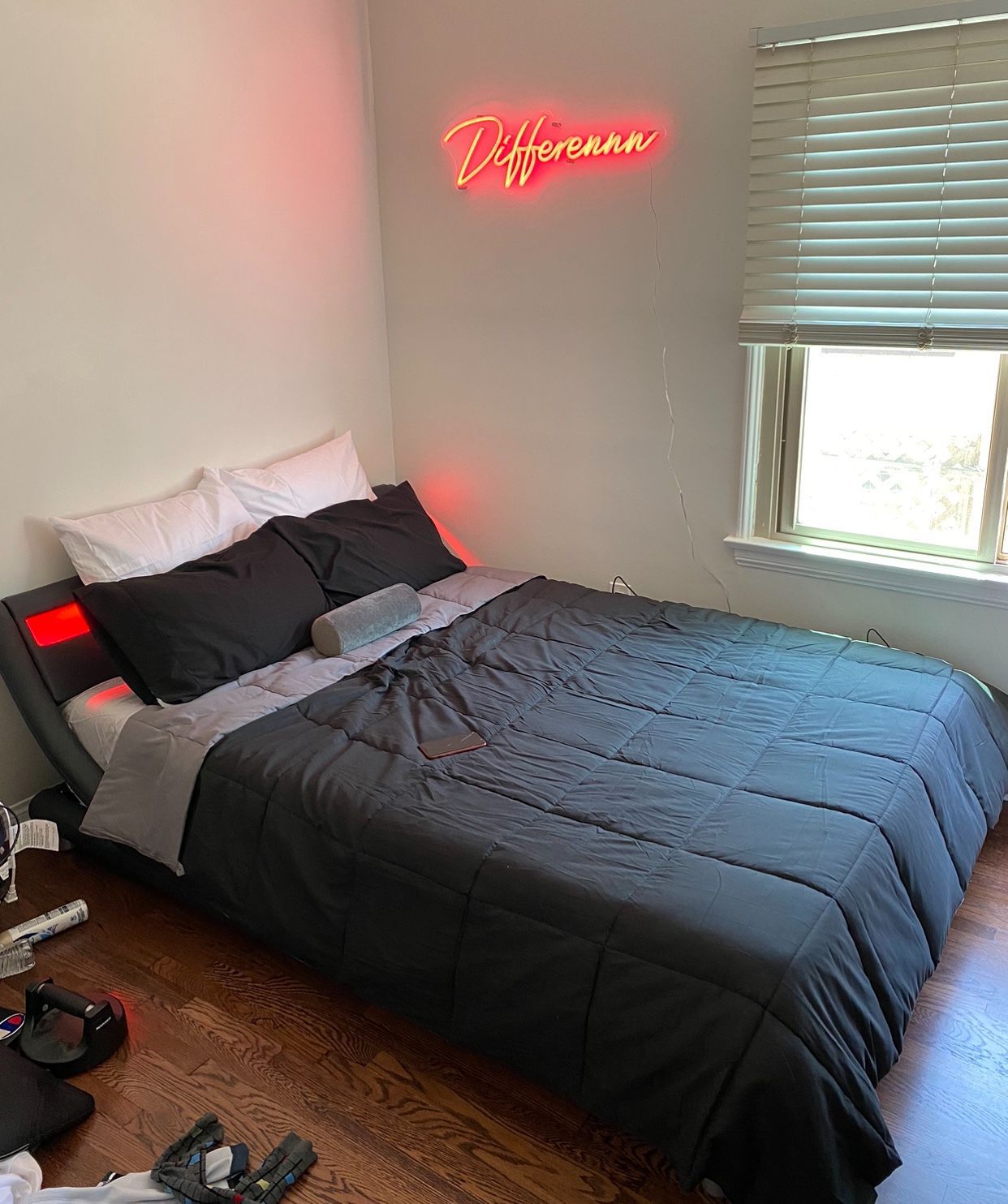 Amazing Deal! Charleston Leather Platform Bed + Memory Foam Mattress for $250!