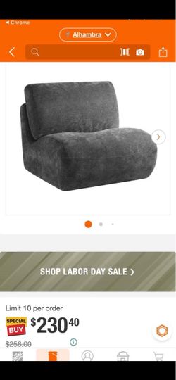 New in Box! Gray Armless Accent Chair