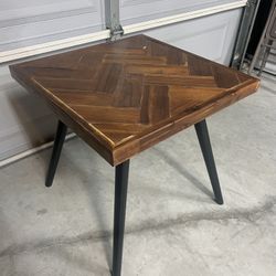 Mid-Century Modern Herringbone Side Table / End Table