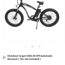 Ecotric Hammer Electric Fat Tire Beach Snow Bike-Matt Black