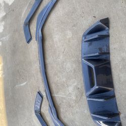 Rear Diffuser and Chin Spoiler Carbon Fiber Lookalike 