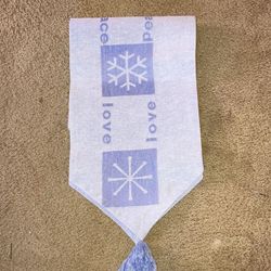 Lt Blue Denim Snowflake Table Runner