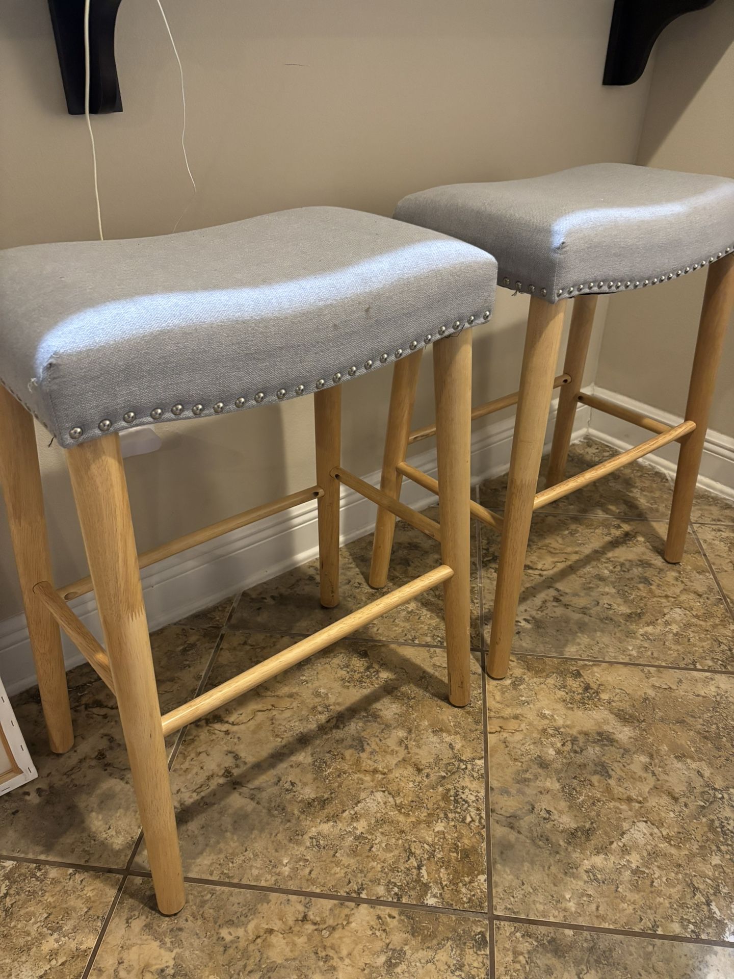 2 Gray Bar Stools