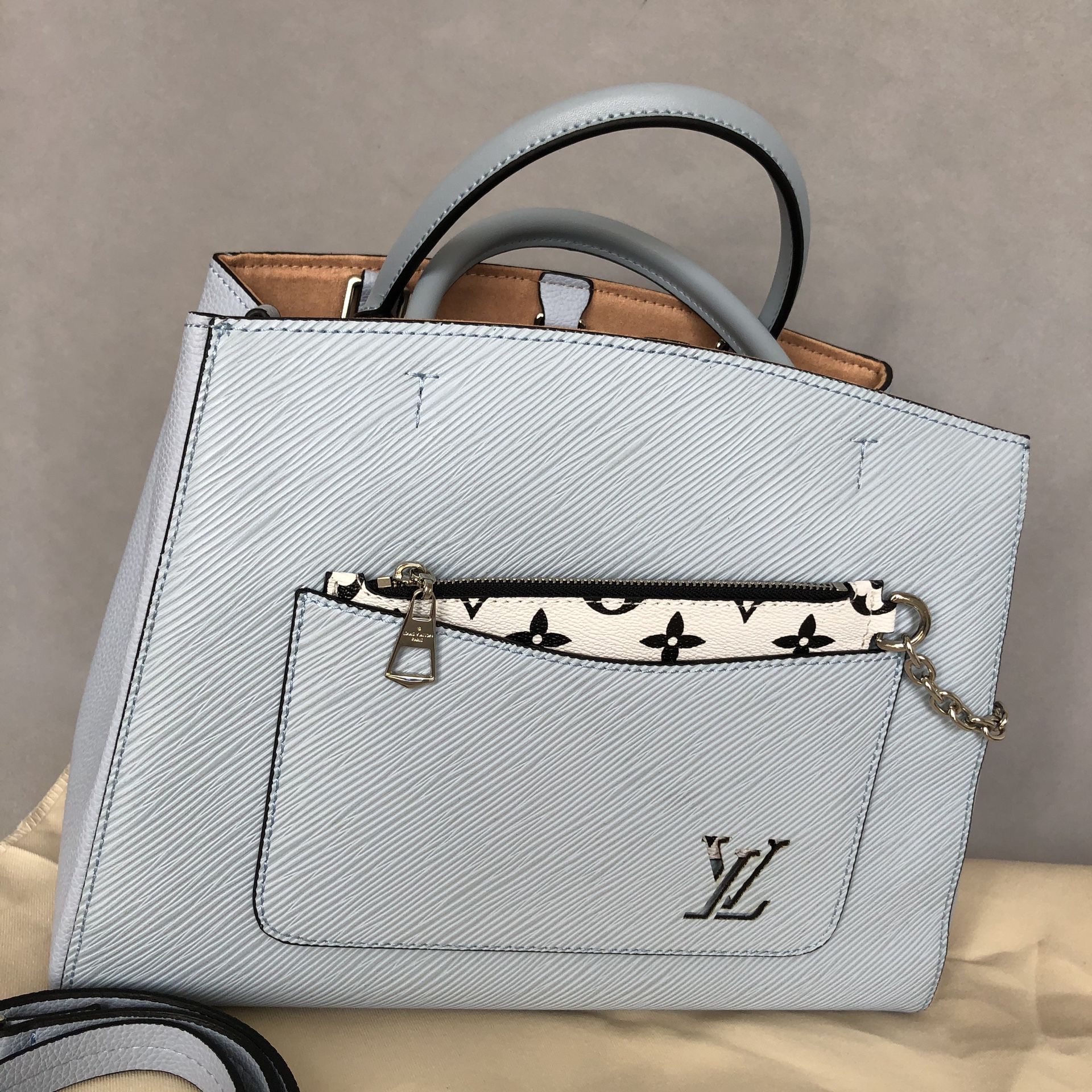Louis Vuitton Marelle Tote BB Bag LV Epi Monogram Shopping Bag Light Blue  2Way Shoulderbag M59950 with See-through LV logo for Sale in Toledo, OH 