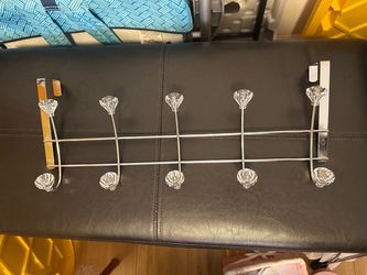 Over-the-Door Hook Rack with Crystal Knobs