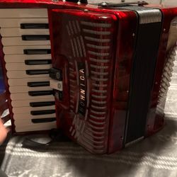 Hohner Hohnica 1304 48 Bass Piano Accordion - Pearl Red