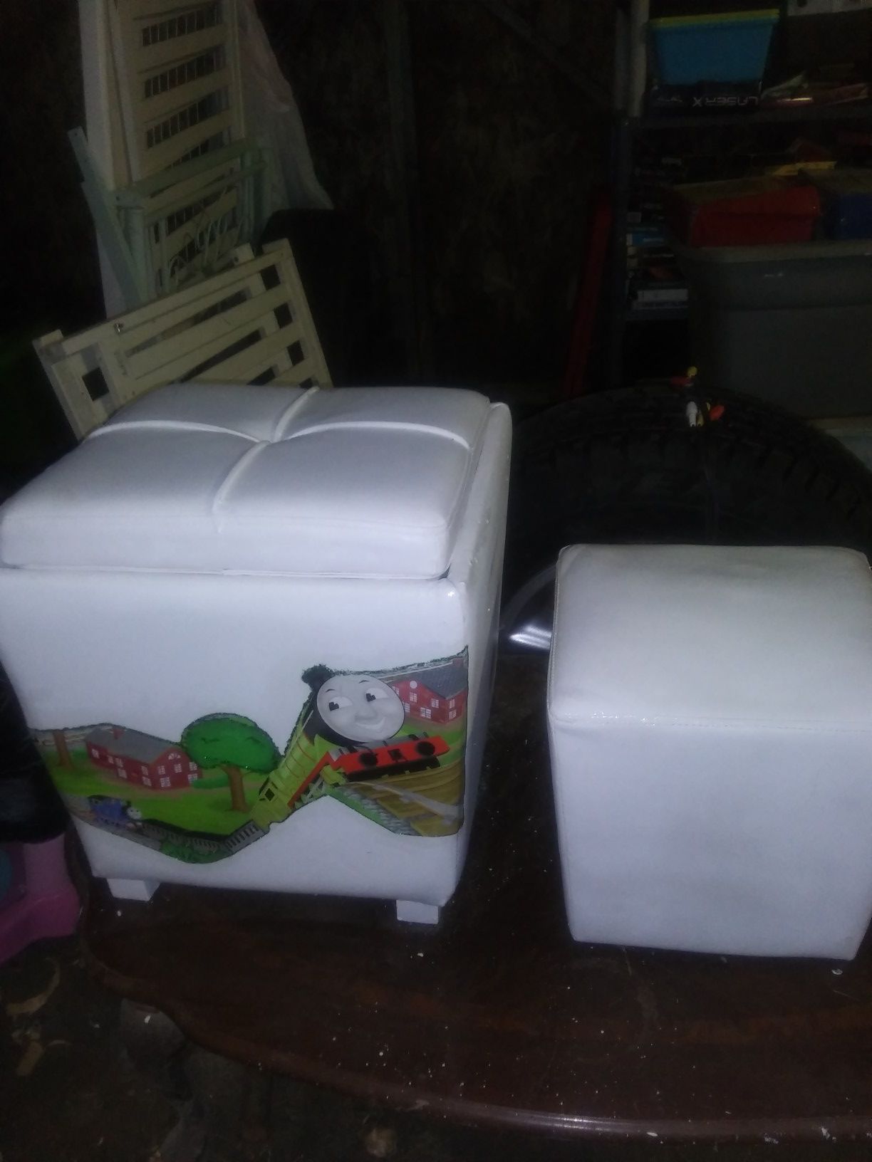 Thomas the train hand detailed toy storage padded seat and stool