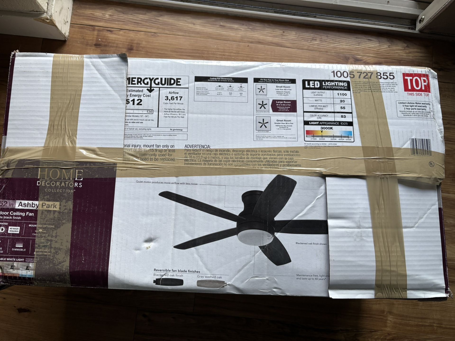 New Ashby Ceiling Fan With Remote