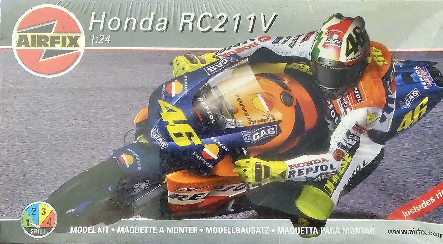 1/24 Airfix Honda RC211V Repsol No. 46, 2002 Superbike Model Kit