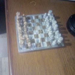Antique Marble And Garnet Chess Board