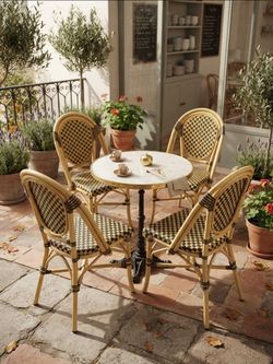 Rattan Outdoor Bistro Style Chairs
