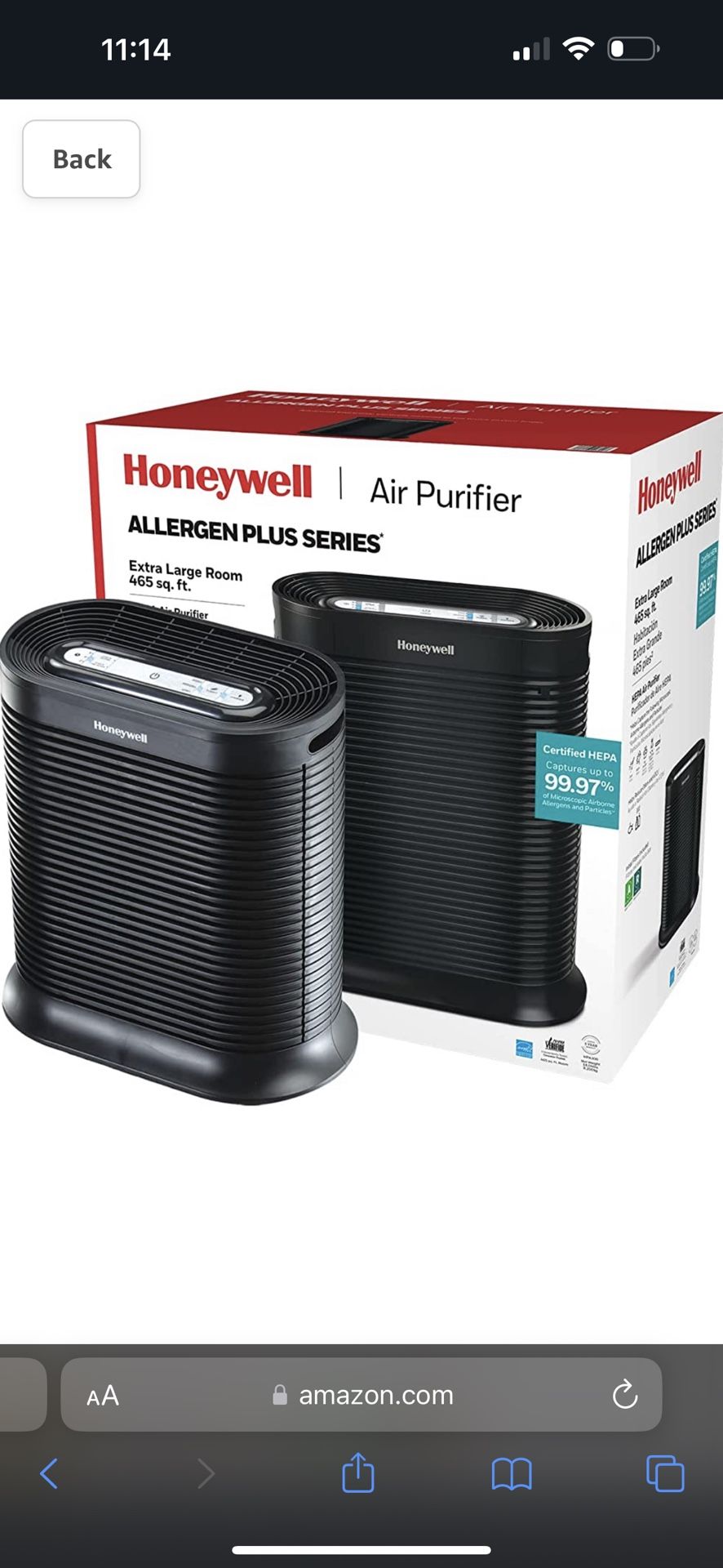 Honeywell HPA300 HEPA Air Purifier for Extra Large Rooms