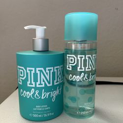   Victoria’s Secret Pink cool & bright Body Lotion And Body Mist  Full size  Only used 2-3 times
