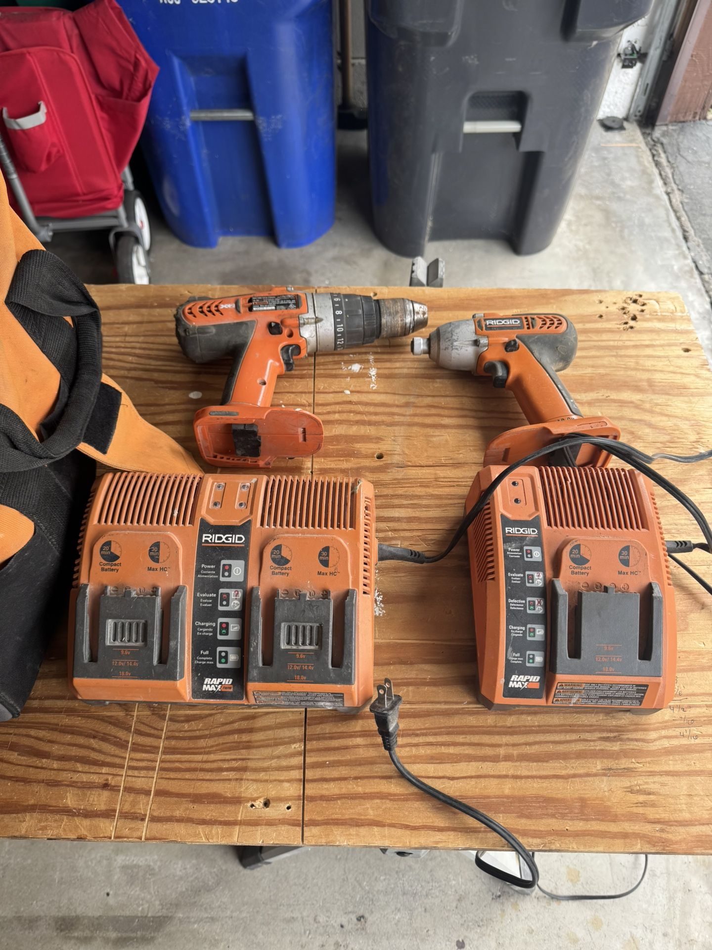 Ridgid 18 Volt Drills And Charger