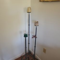 3 Tall Wrought Iron Candle Holders
