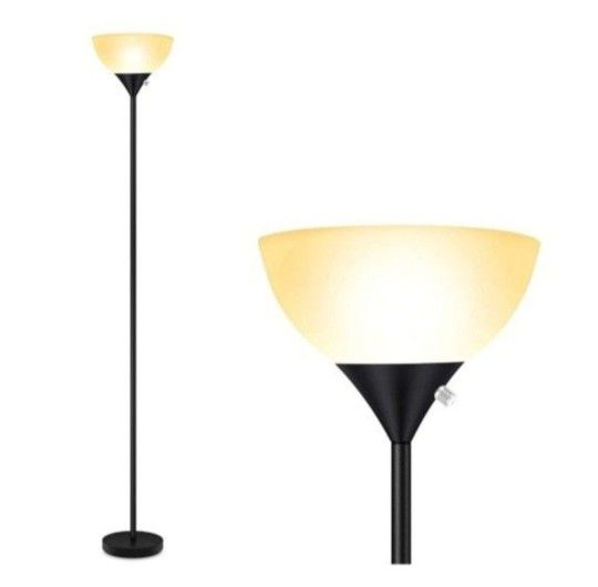 SUNLLIPE Floor Lamp 70.1β Tall Modern Torchiere Floor Lamp, E26 Base (Black)