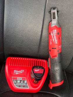 Milwaukee M12 FUEL 12V Lithium-Ion Compact 1/4 in. Cordless Ratchet with 2.0ag battery and charger (missing the trigger) works perfect